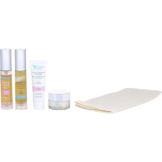 Clear Skincare Set: Face Wash 10ml + Clay Mask 10ml + Face Cream 10ml + Toner 10ml + Cloth - detoks.ca