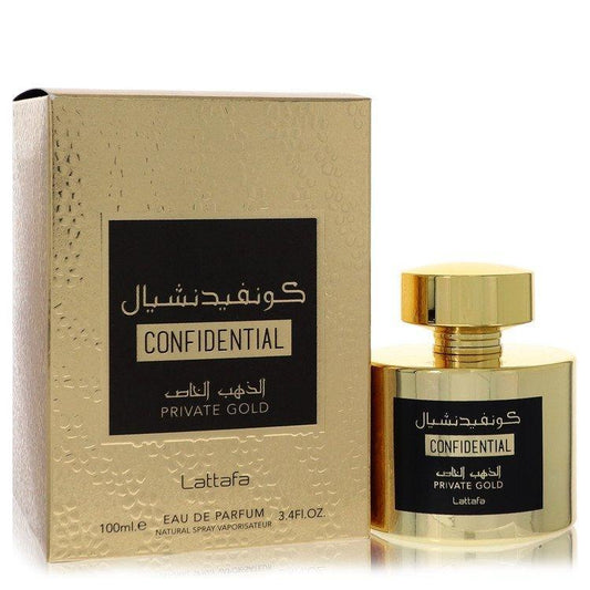 Lattafa Confidential Private Gold Eau De Parfum Spray (Unisex) By Lattafa - detoks.ca
